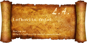 Lefkovits Antal névjegykártya